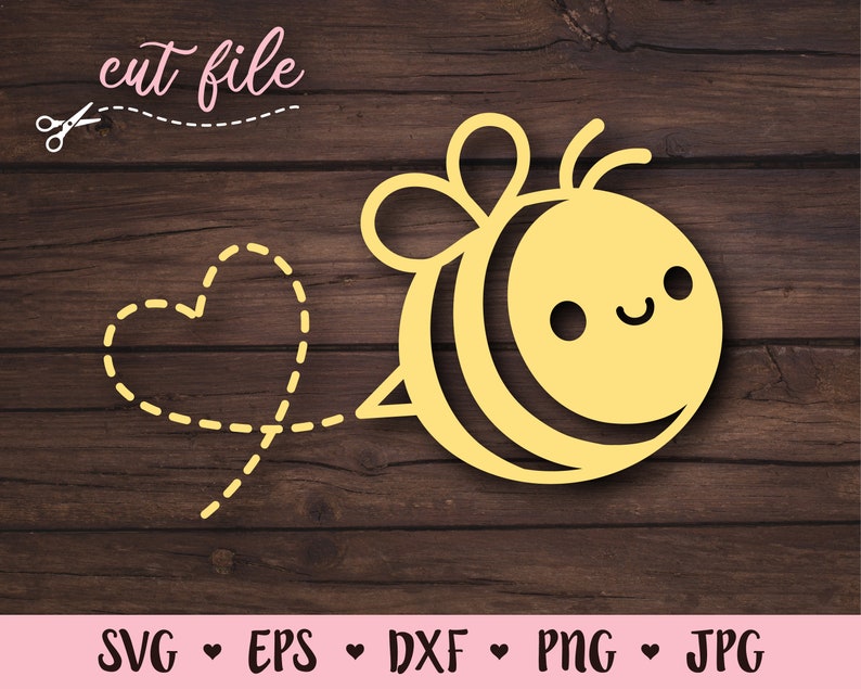 Bee SVG cut file Cute Bumble bee cutting file Kawaii Honeybee | Etsy