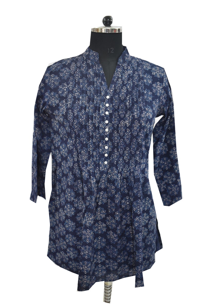 Summer Casual Wear Long Top Hand Block Printed Cotton Tunic Indian Ethnic Traditional Short Kurtis 5 Pieces Mix Lot of Floral Print Dress