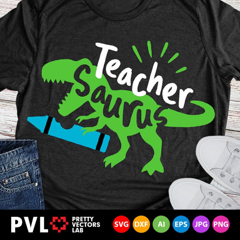 Download Teacher Saurus Svg Back To School Svg T-Rex Dinosaur Svg Dxf | Etsy