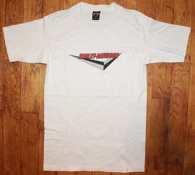 Vintage 1998 Harley Davidson White Grain Shirt Toy DriveBiker Santa Bandana