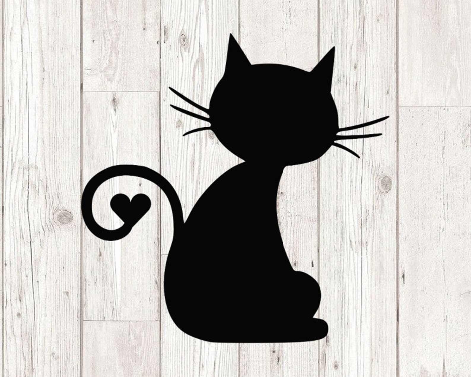 Cat svg Cat heart tail svg cat with heart svg cutting files | Etsy