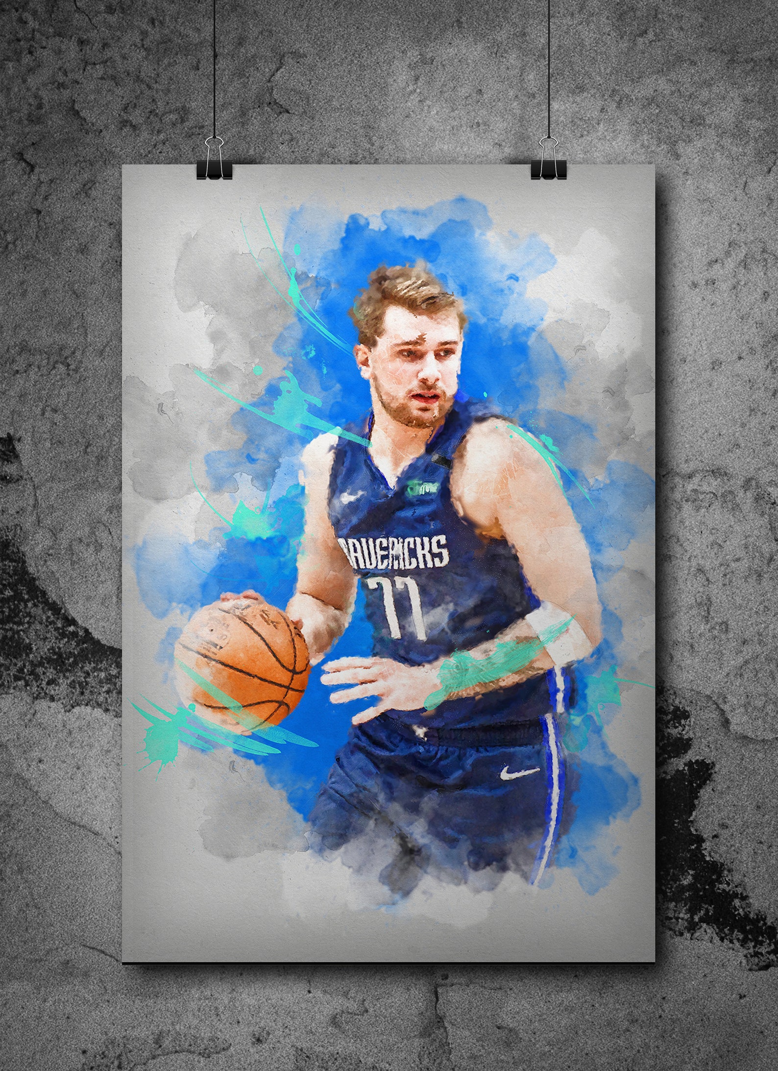 Luka Doncic poster sports NBA wall art canvas home decor in a | Etsy