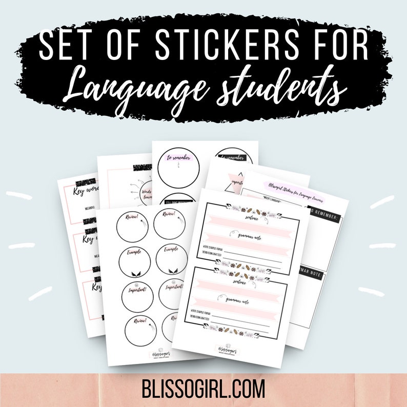 Set of Stickers for Language Learners Etsy