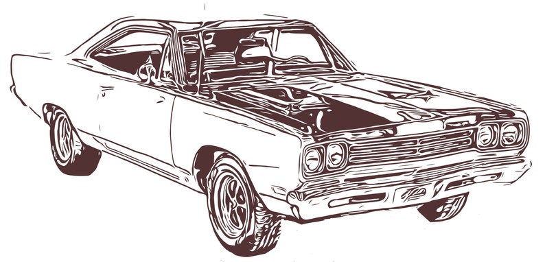 1969 Plymouth Roadrunner svg dxf eps vector files for | Etsy
