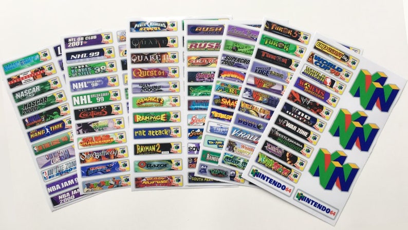 Nintendo 64 N64 End Labels Custom labels for all 296 Nintendo | Etsy