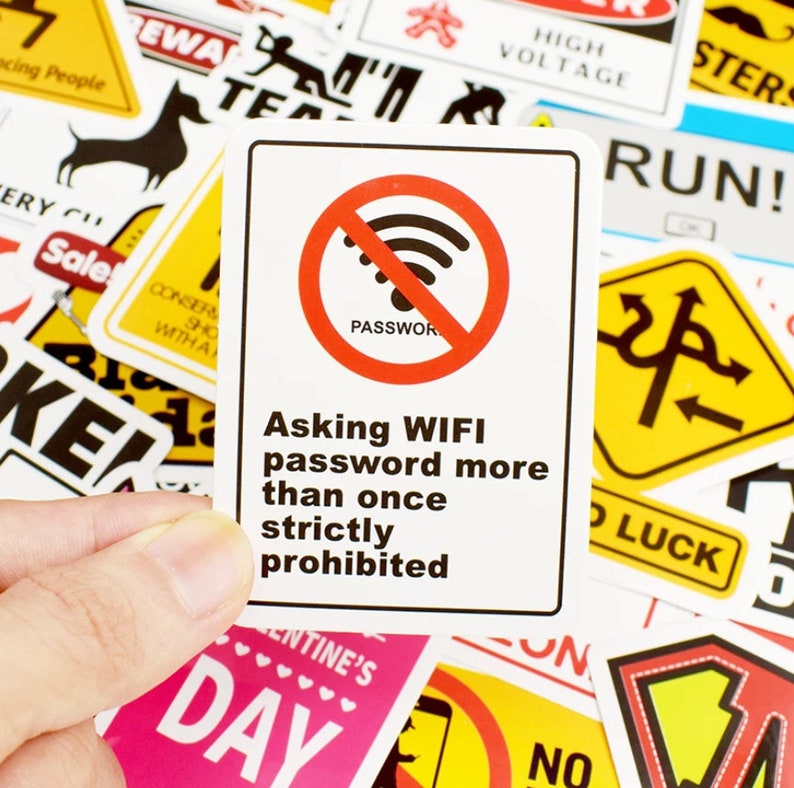 50 Pcs Pack Warning Danger Stickers Waterproof Set For Bumper Etsy