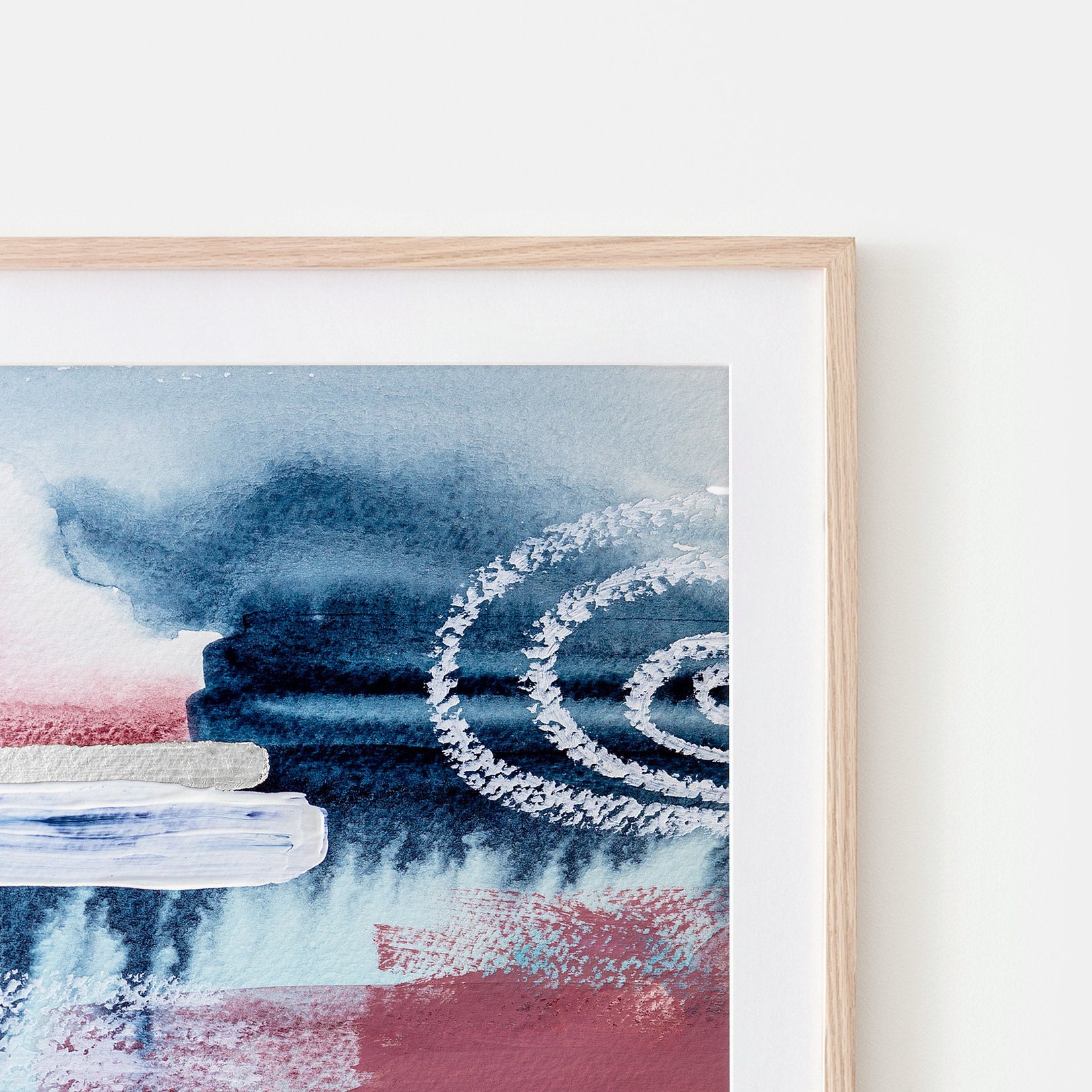 Calm Abstract Landscape Watercolor Art Print Abstract Blue | Etsy