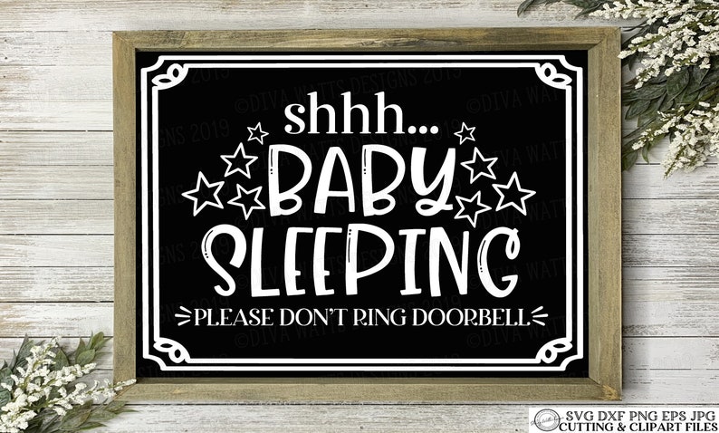 SVG Shhh... Baby Sleeping Please Don't Ring Doorbell Etsy