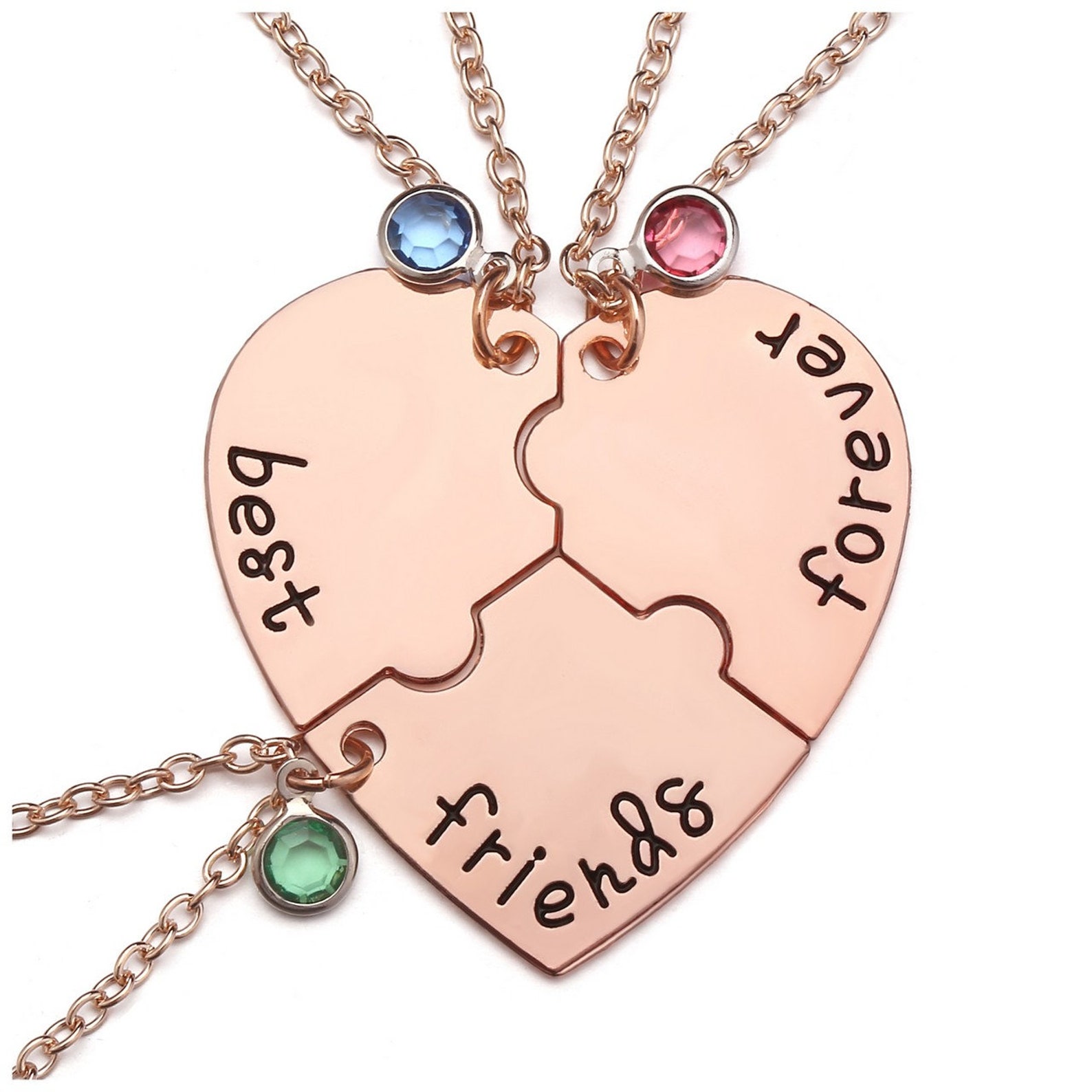 best friends bff necklace for 3