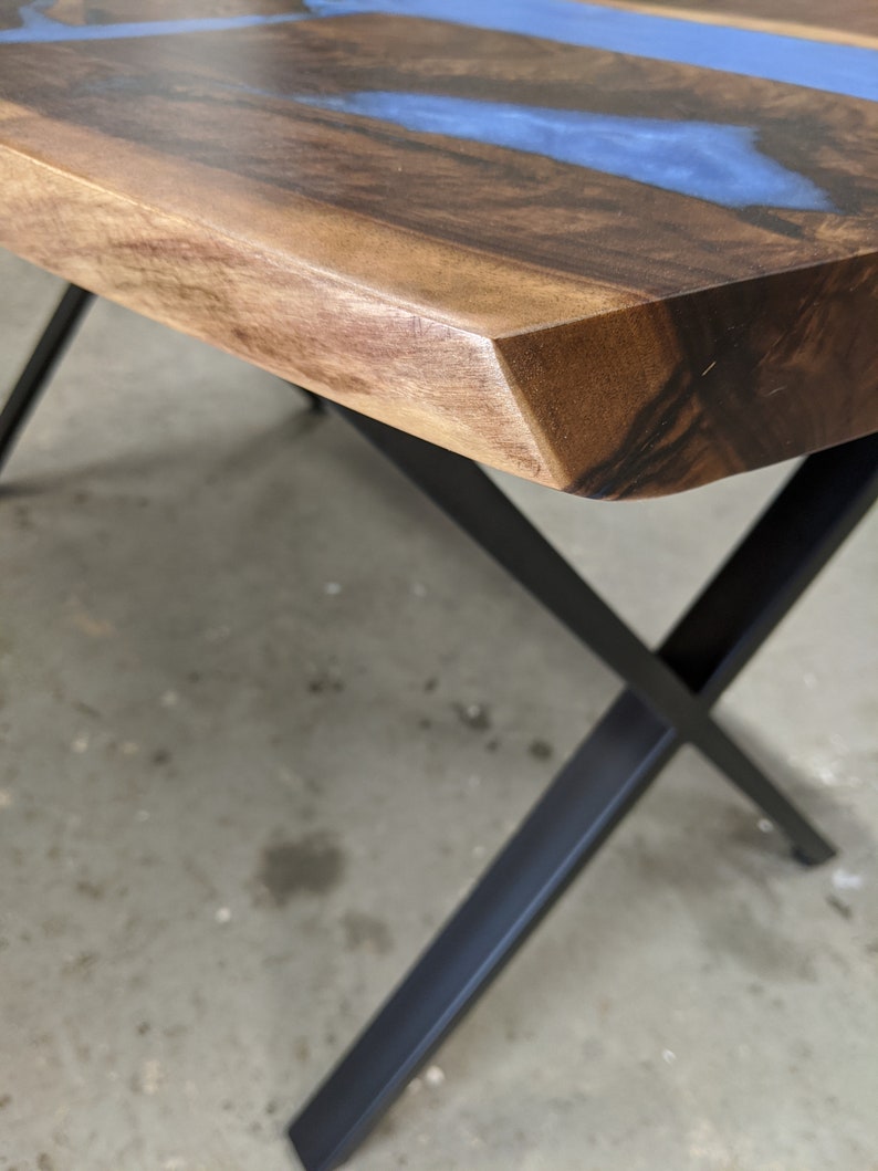 Computer desk river table walnut wood resin river desktop Etsy