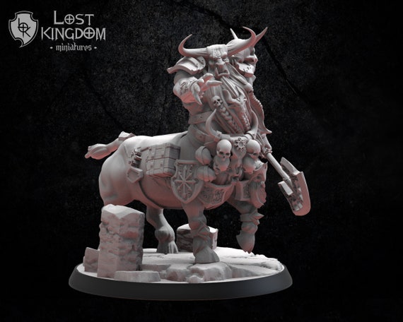 Bull Centaur Taur/'ruk Chaos Dwarves unpainted tabletop gaming miniatures minis Infernal Dwarf army Warhammer WFB Lost Kindoms