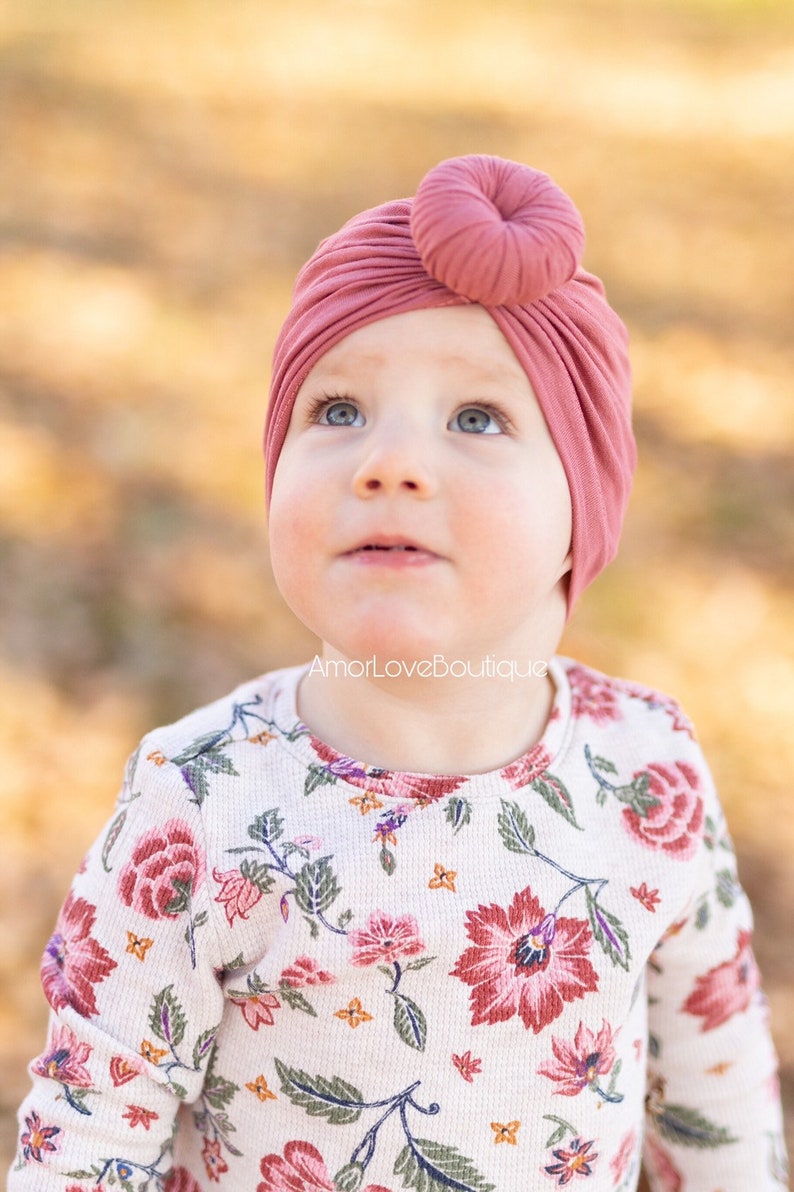 Top Knot Baby Girl Turban Hat Head Wraps Newborn Headband Etsy