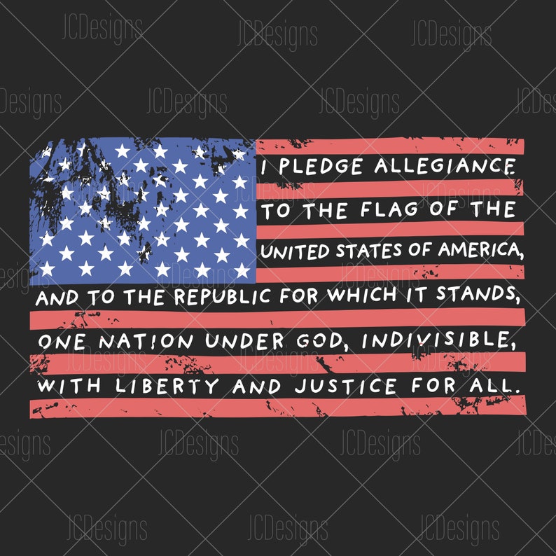 Pledge of Allegiance Flag SVG Distressed Flag SVG Waiving ...