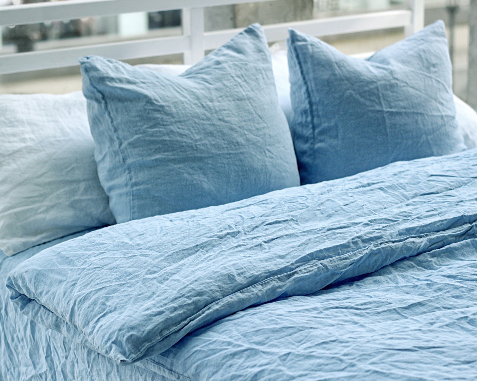 Linen duvet cover Sky Blue bedding Linen bedding Pure linen Etsy