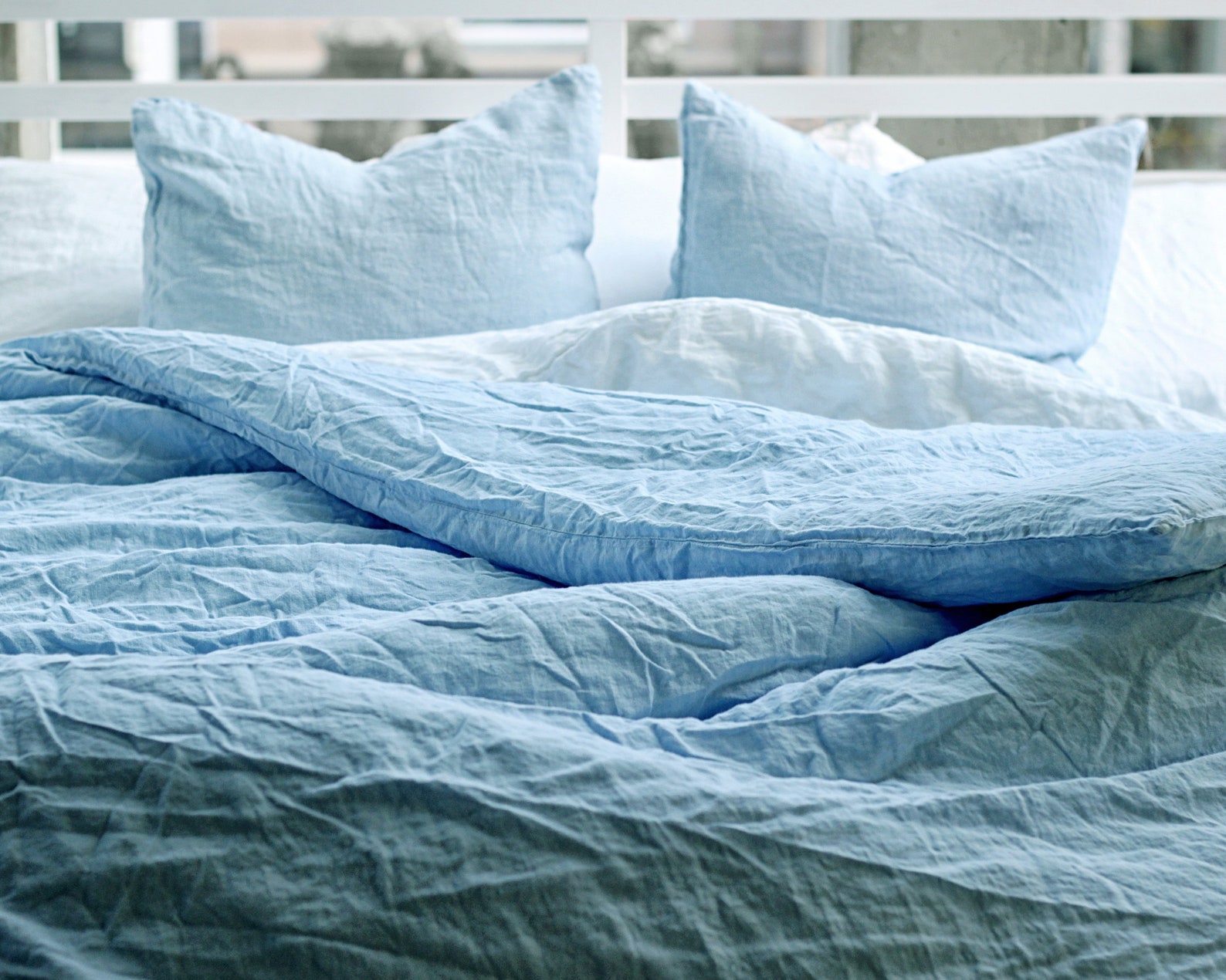 Linen duvet cover Sky Blue bedding Linen bedding Pure linen Etsy