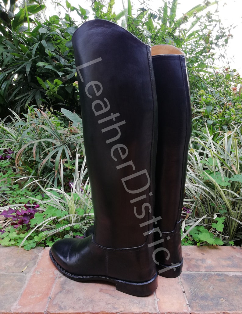 Handmade tall leather riding boots Custom leather boots Horse Etsy