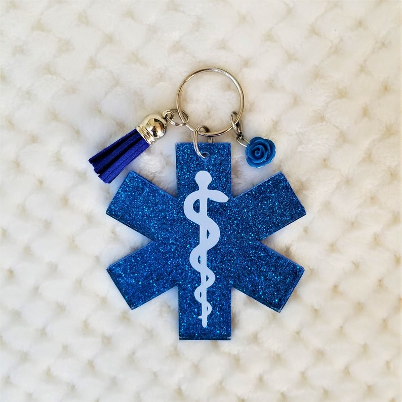 Personalized Star of Life EMS keychain EMS keychain Etsy