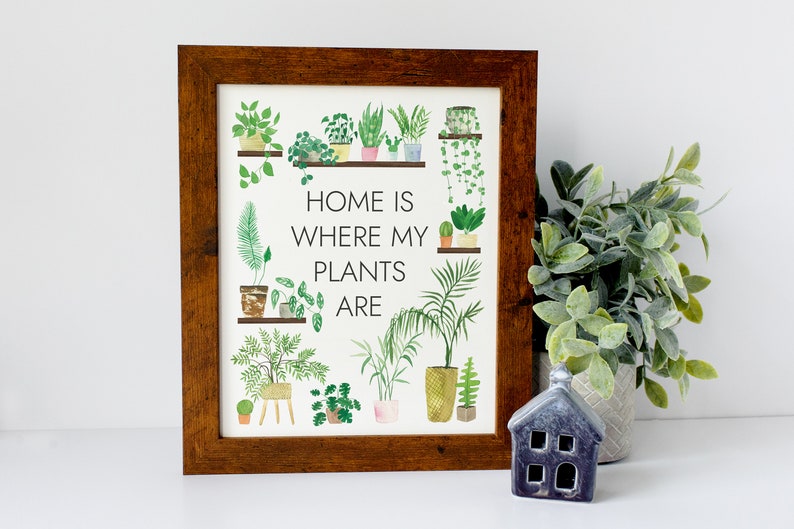 Home is Where My Plants Are Print Plant Poster Houseplant | Etsy