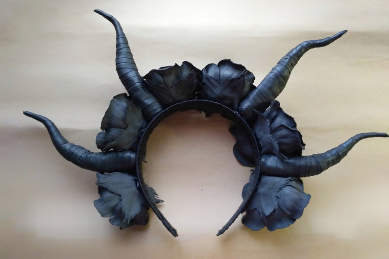 Demon horns cosplay halloween costume goth crown for goth Etsy