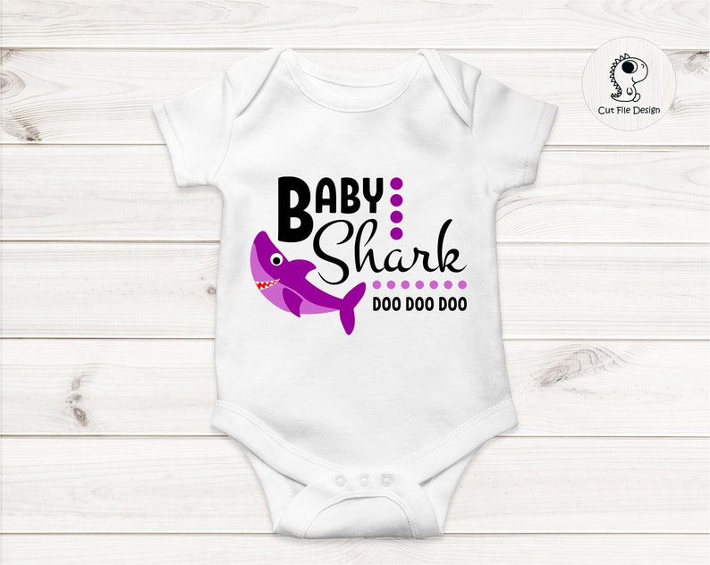 Download Funny Baby Shark svg bundle Baby onesie announcement Cute ...