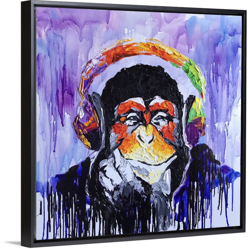 Oversize Abstract Art Monkey Painting On Canvas Modern Art Etsy