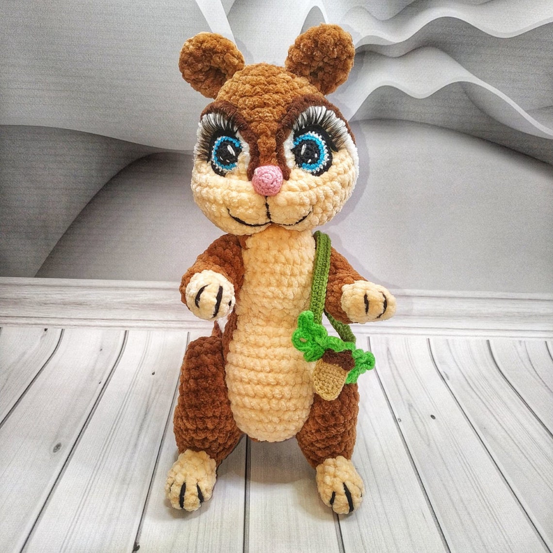 Crochet plush chipmunk toy. Amigurumi chipmunks couple for | Etsy