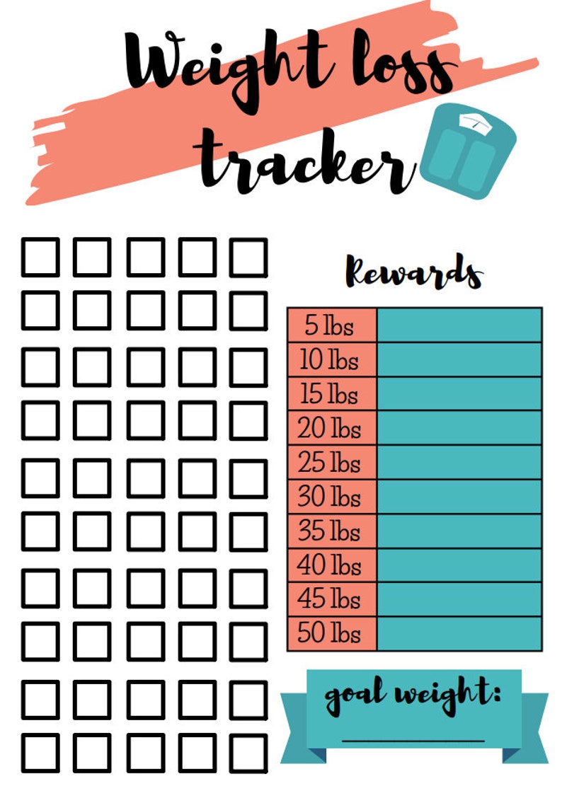 50 pound weight loss tracker | Etsy