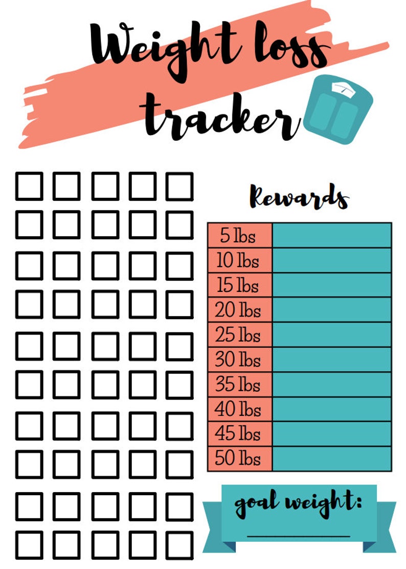 50 Pound Weight Loss Tracker Etsy