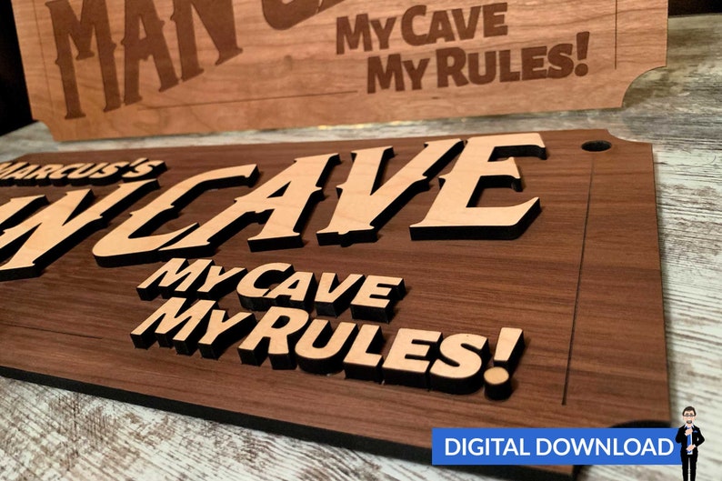 Download Man Cave Sign SVG Laser Cut File INSTANT DOWNLOAD | Etsy