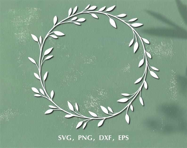 Floral Wreath cut file svg dxf png pdf eps for Silhouette & | Etsy