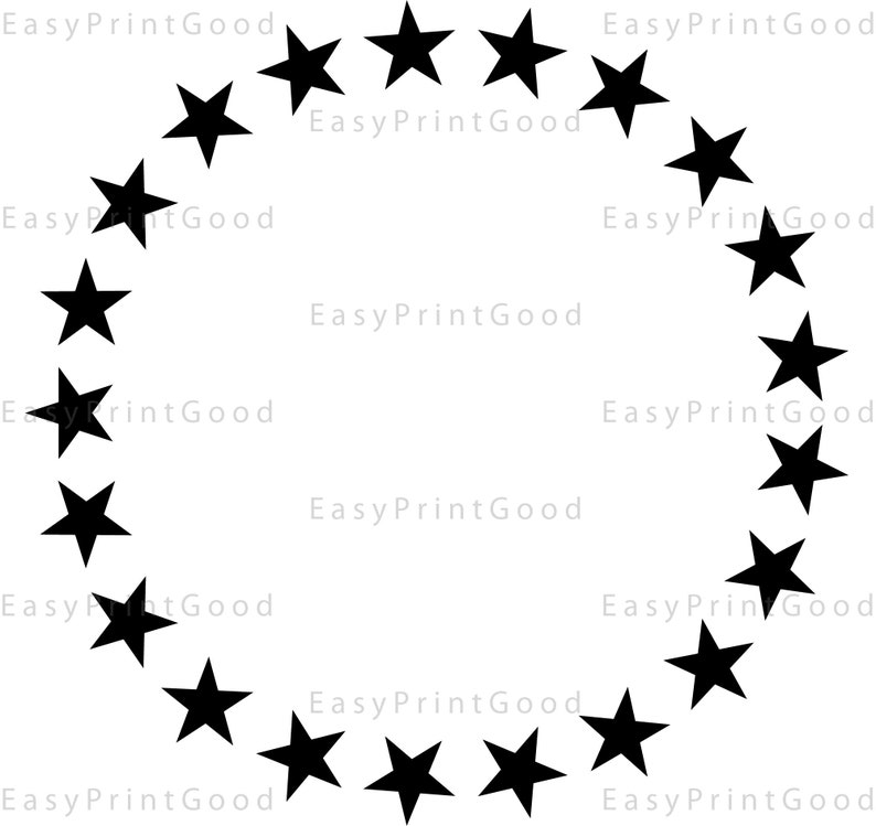  Star Monogram  Frame Circle Frame Clipart Frame Sign 