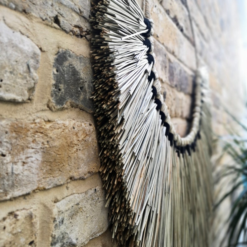 Grass Wall Hanging Mendong Grass Wall Art Bohemian Home Etsy