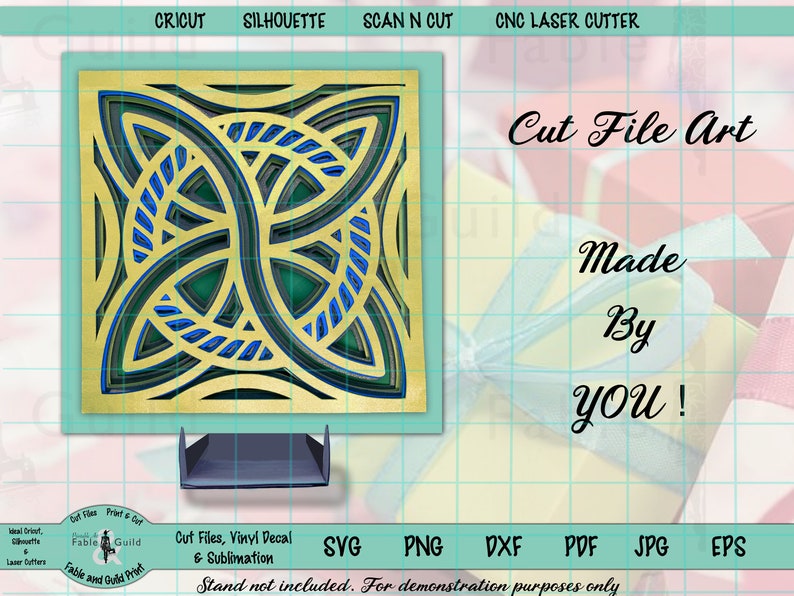 Download 3D Mandala SVG Layered Celtic Trinity Knot Cut Files for ...