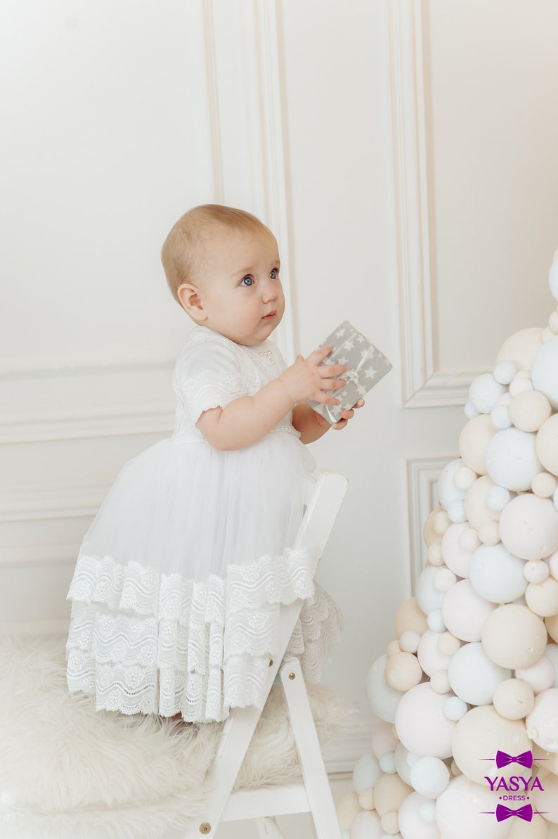 lace christening gown christening dresses for girls White baptism dress for baby girl baby blessing dress baby gift from aunt