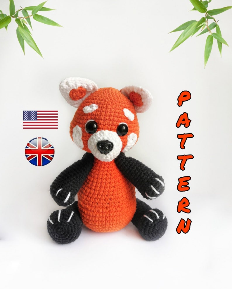 Red panda crochet pattern.Red panda amigurumi.crochet | Etsy