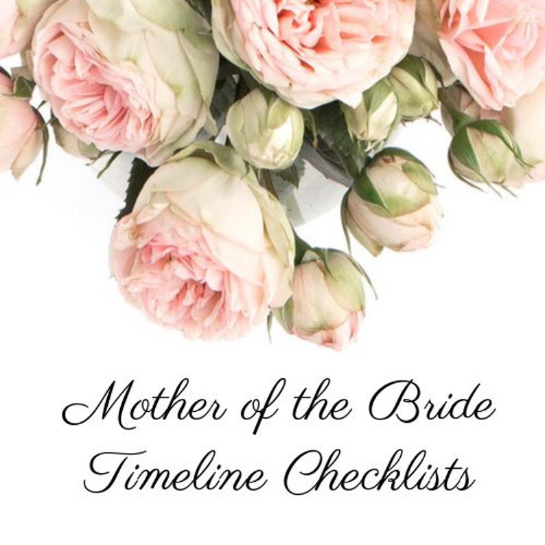 Mother of the Bride Timeline Checklists Etsy