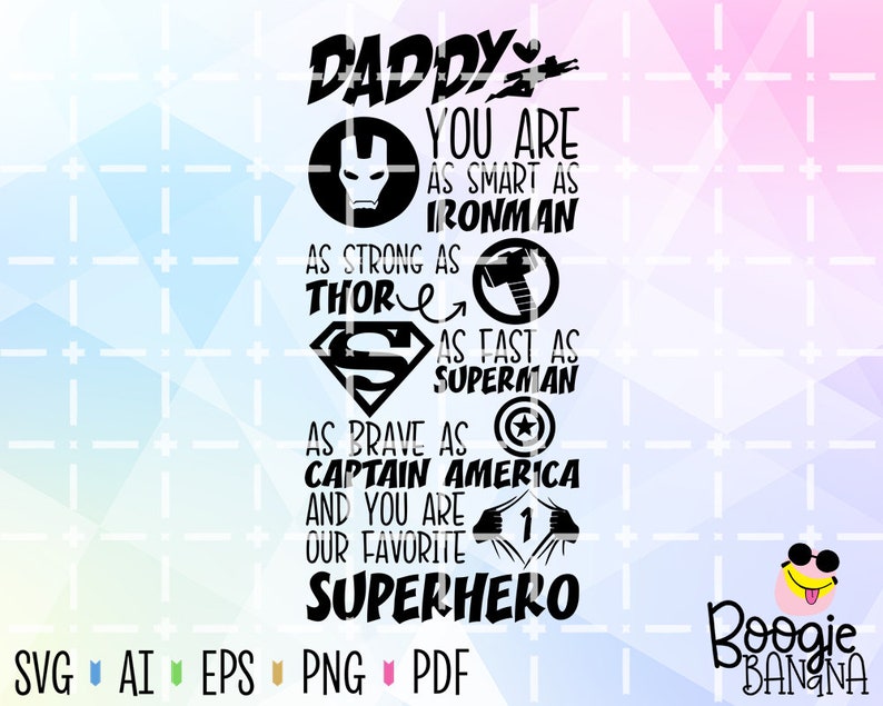 Download Superhero Daddy Svg Eps Png Pdf Cut File Fathers Day Svg | Etsy