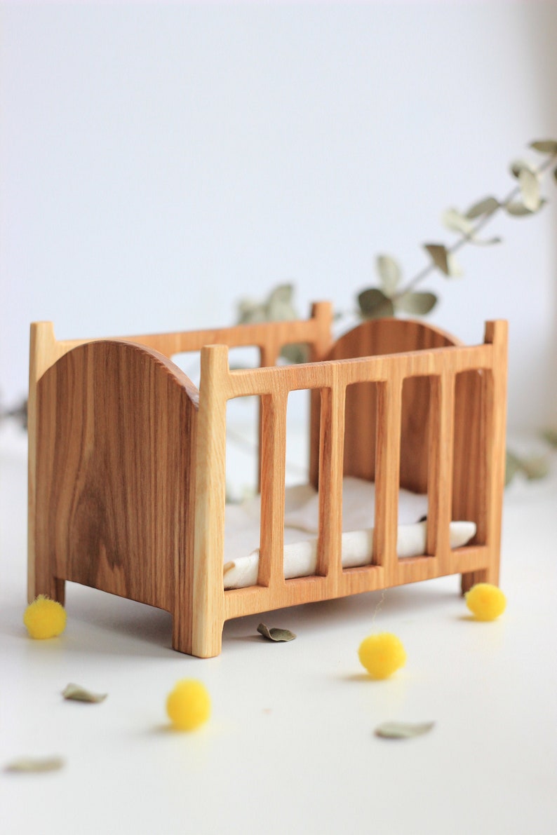 Wooden baby crib for dolls. Dollhouse Furniture. Doll | Etsy