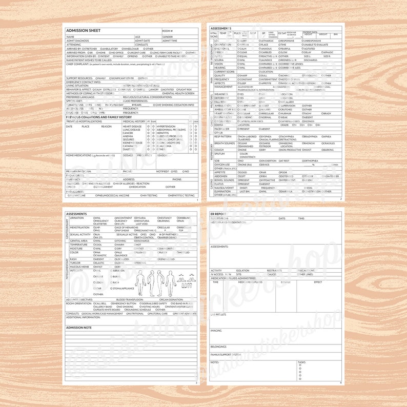 Nurse Admission Report Sheet