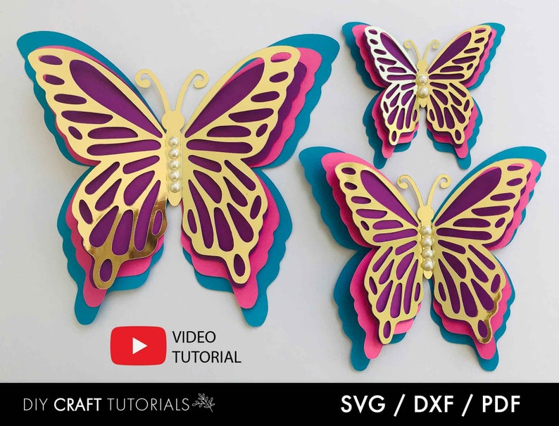 Download Butterfly SVG 3D Butterfly svg Butterfly template | Etsy