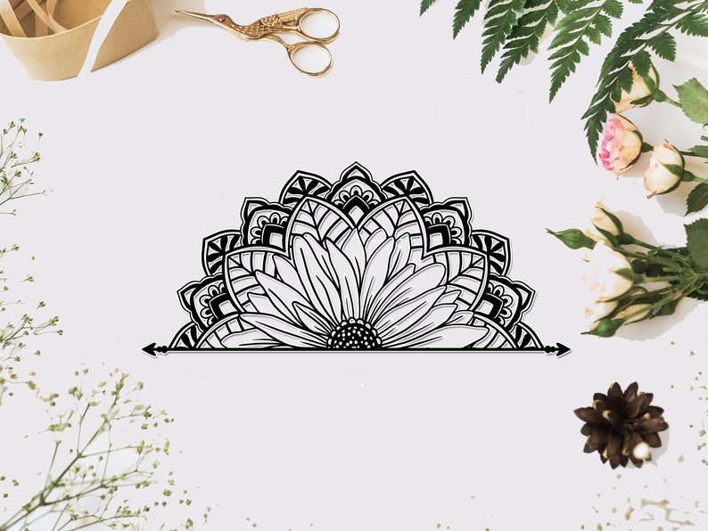 Free Free 74 Half Sunflower Mandala Svg SVG PNG EPS DXF File