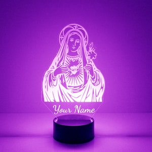 Virgin Mary Night Light Personalized Free LED Night Lamp image 5