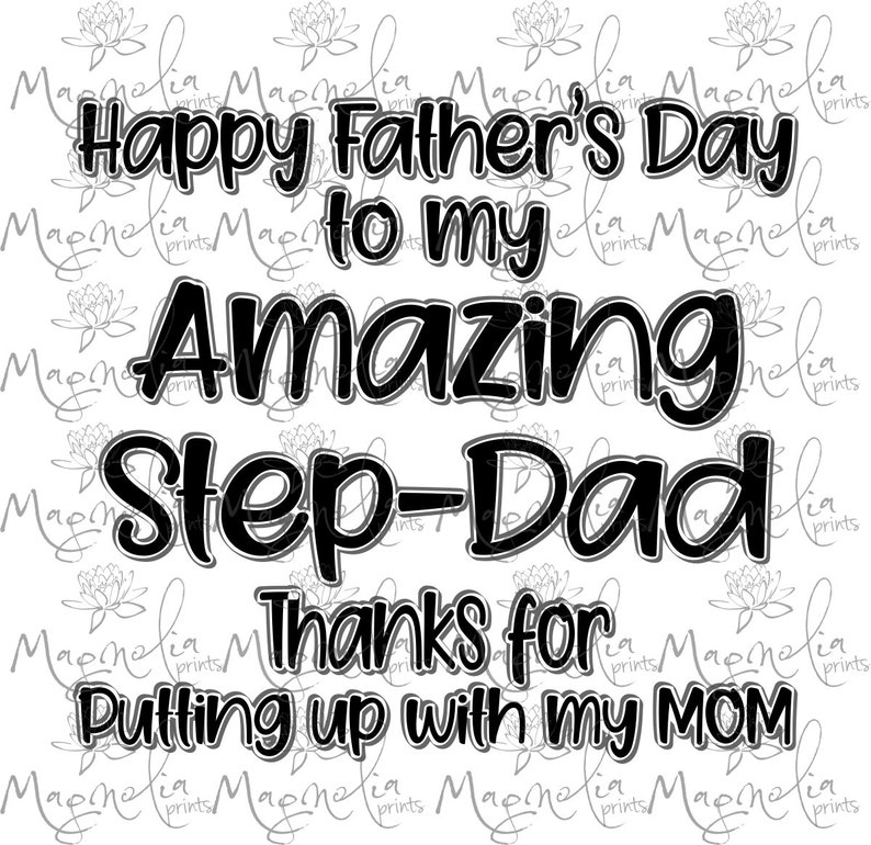 Happy fathers day 2 versions step dad / digital / design | Etsy