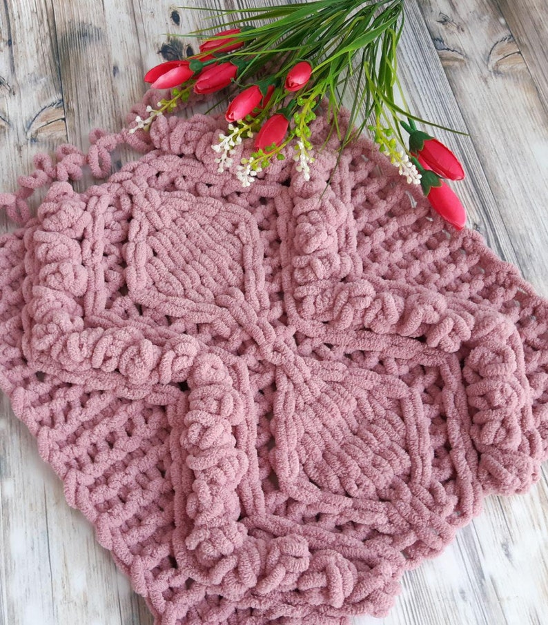 Pattern for knitted baby blankets from yarn loops. Alize puffy Etsy