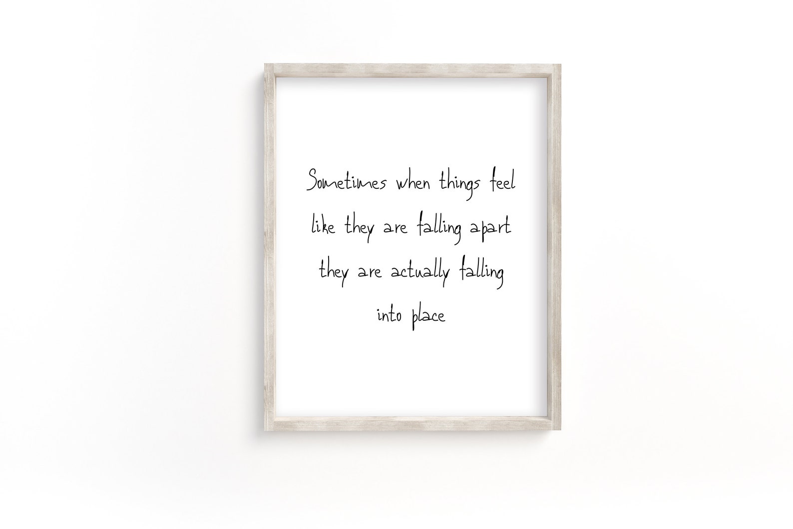 Not falling apart falling into place quote printable wall