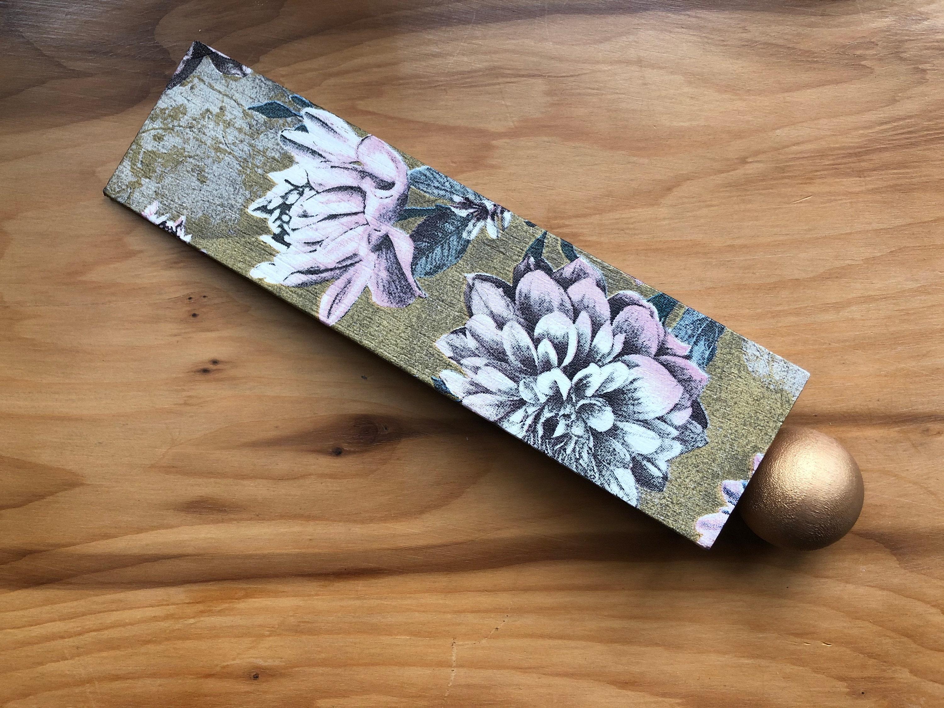 HARDWOOD DOOR WEDGE Door Stop Decorative Vintage Style Floral Etsy