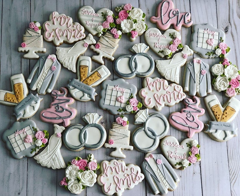Wedding theme cookies Etsy