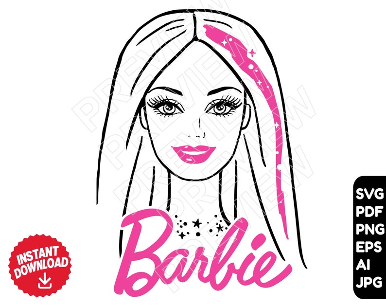 Barbie SVG vector cut file Barbie clipart Barbie png | Etsy