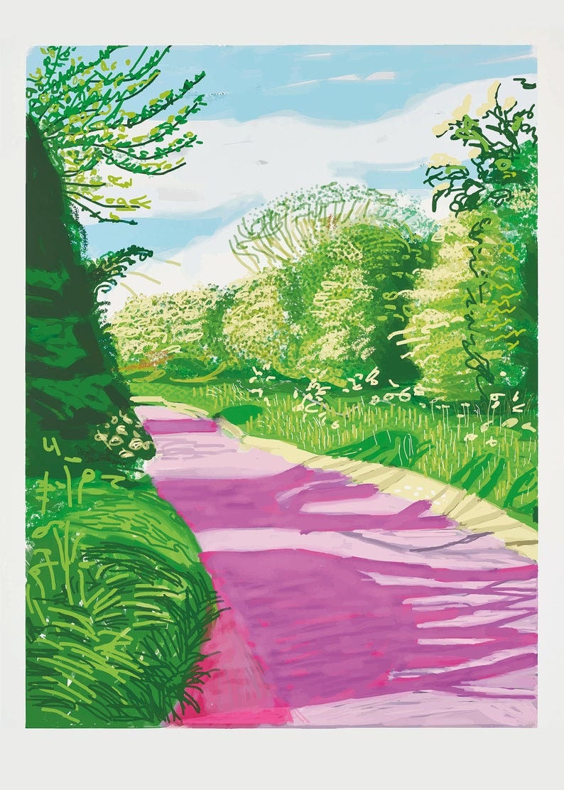David Hockney The Arrival of Spring Fine Art Paper print Etsy