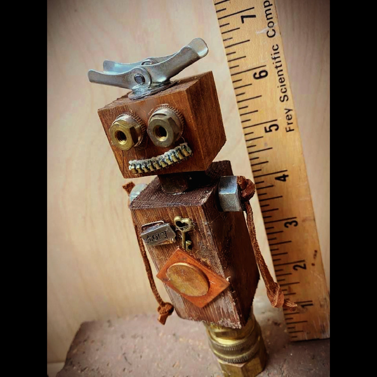 Wood Robot Key Story Robot Sculpture Office Accessory Etsy